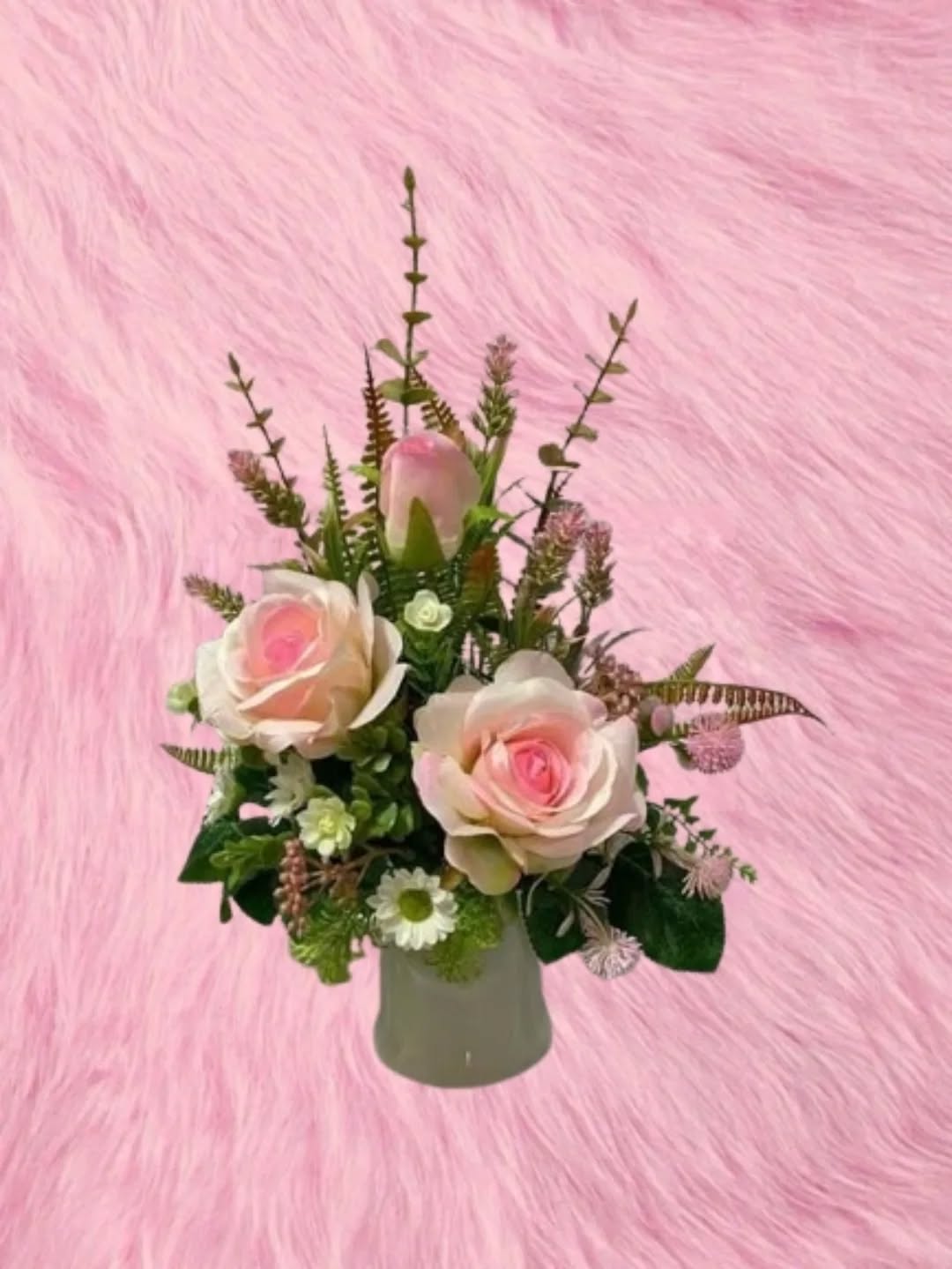Bunga Meja Mawar Pink Pastel - Table Flower Khanaya Florist Medan
